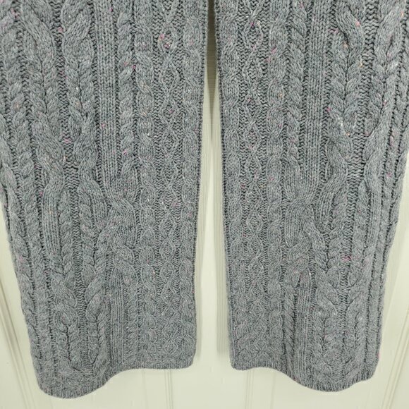 Something Navy Wool/Cashmere Chunky Cable Knit Pull On Lounge Pants L Gray - Picture 13 of 15